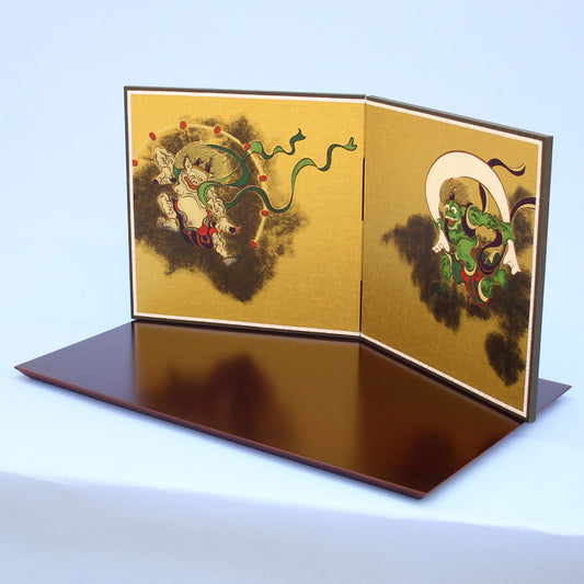 五月人形用台屏風 幅 55cm 10号風神雷神台屏風セット