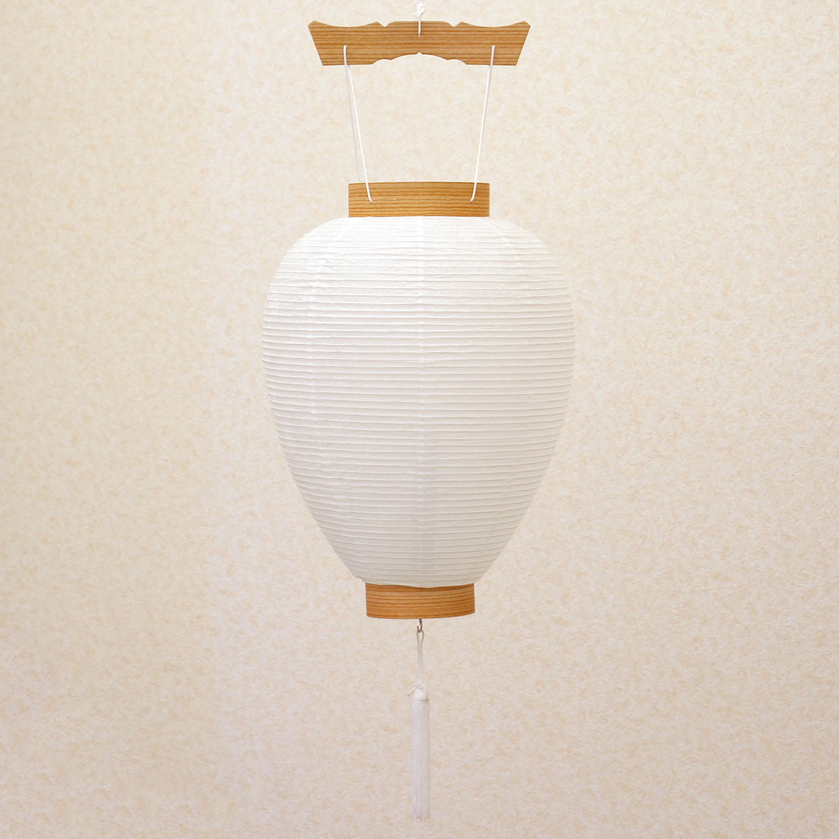 新盆用の盆提灯 白紋天　吊り下げタイプ