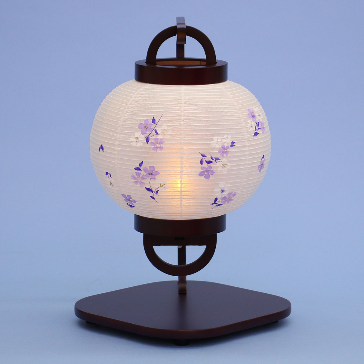 小型行灯 絹貼り提灯 桔梗 約15×37cm YMG037799 小型行灯 絹貼り提灯 桔梗 約15×37cm YMG037799