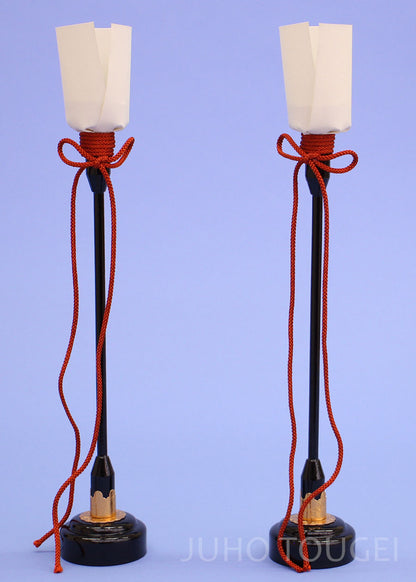 40ｃｍ黒塗り木製油灯