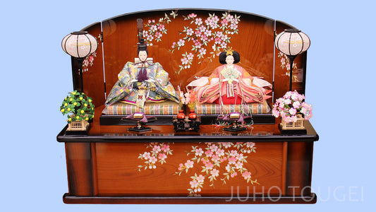 雛人形 平飾り 幅90㎝ 京九番142082　家具調桜