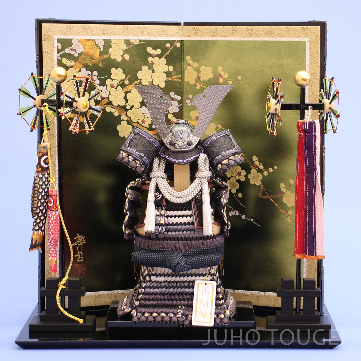 辻が花奉納鎧　古代箔金彩梅飾り　正面