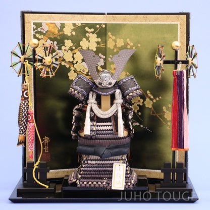 辻が花奉納鎧　古代箔金彩梅飾り　正面