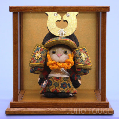 JUHO-TOUGEI  木目込み　ねこ大将　はなまる ゴールド １号