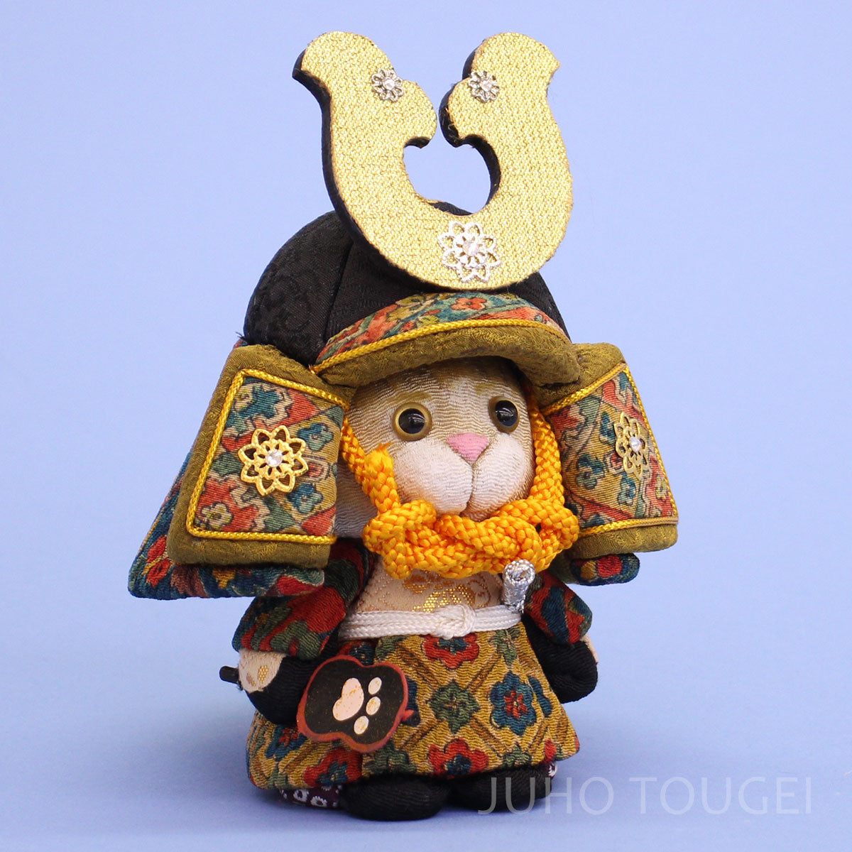 JUHO-TOUGEI  木目込み　ねこ大将　はなまる ゴールド １号