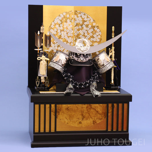 上杉謙信着用兜収納飾り　丸桜　イメージ