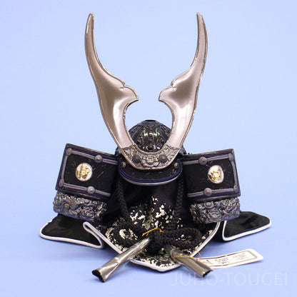 五月人形 単品兜 高さ19cm 皇宸 ６号　黒雲兜