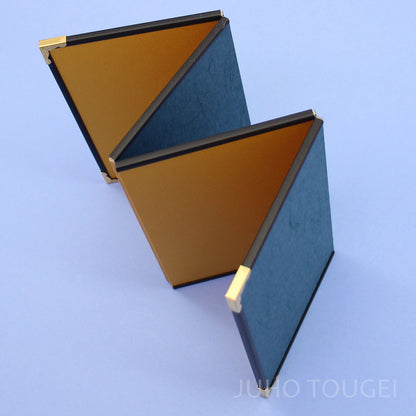 Folding screen for May dolls and Hina dolls, for handicrafts, 15cm high, gold folding screen, four-panel gold　With decorative metal fittings