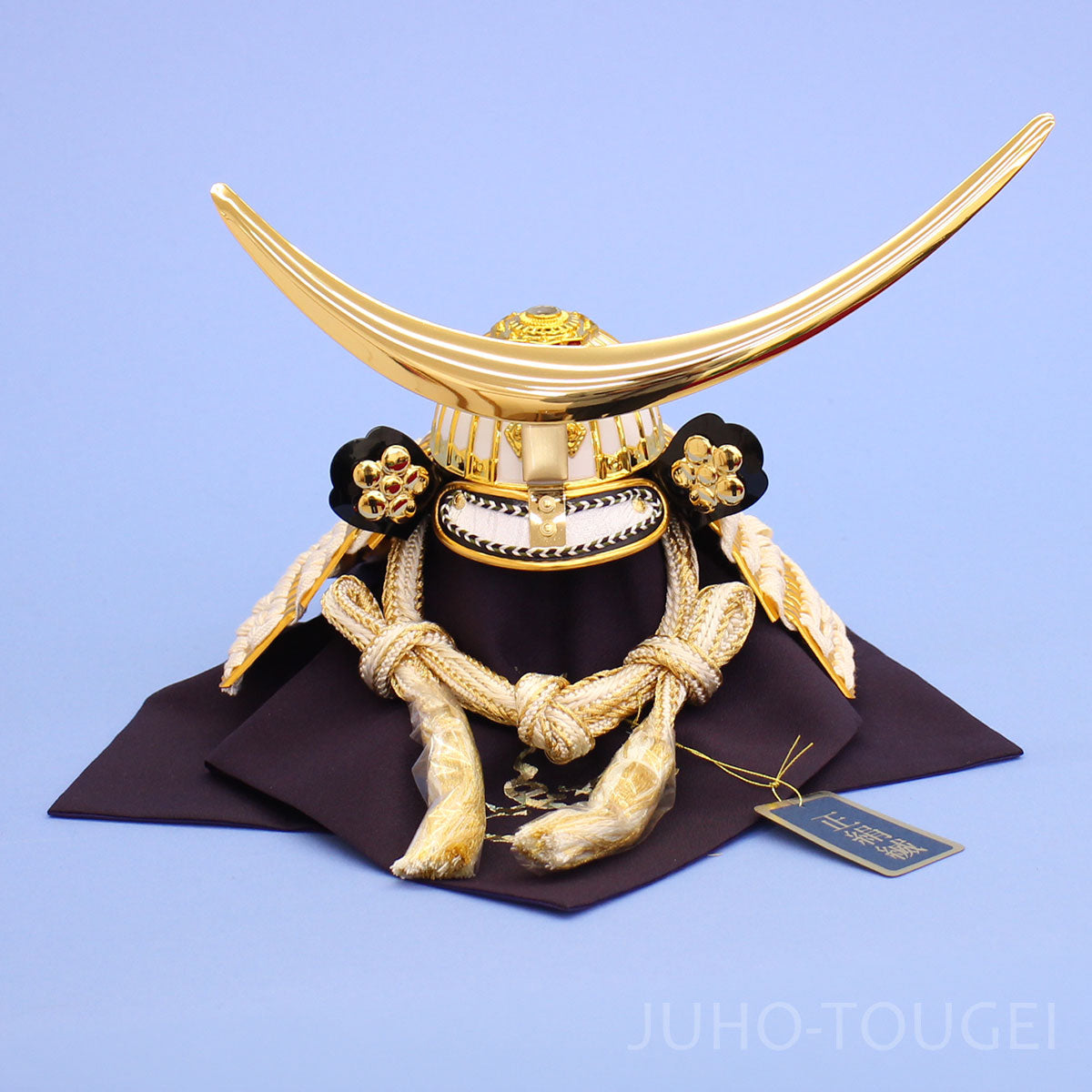 五月人形 単品兜 高さ19cm ８号　白金伊達兜