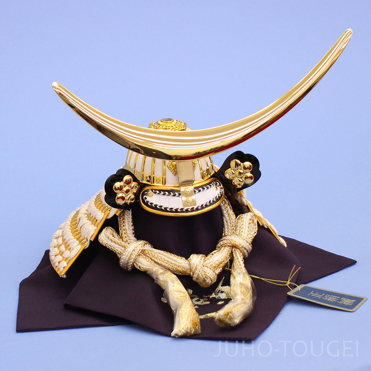 五月人形 単品兜 高さ19cm ８号　白金伊達兜
