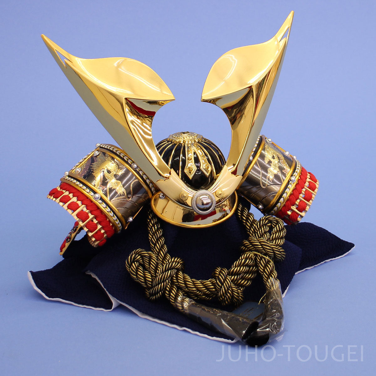五月人形 単品兜 高さ22cm ８号　金つばさ兜