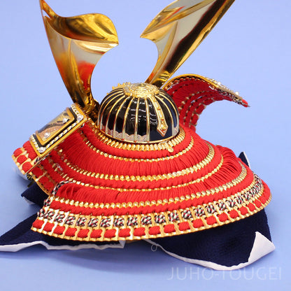 五月人形 単品兜 高さ22cm ８号　金つばさ兜