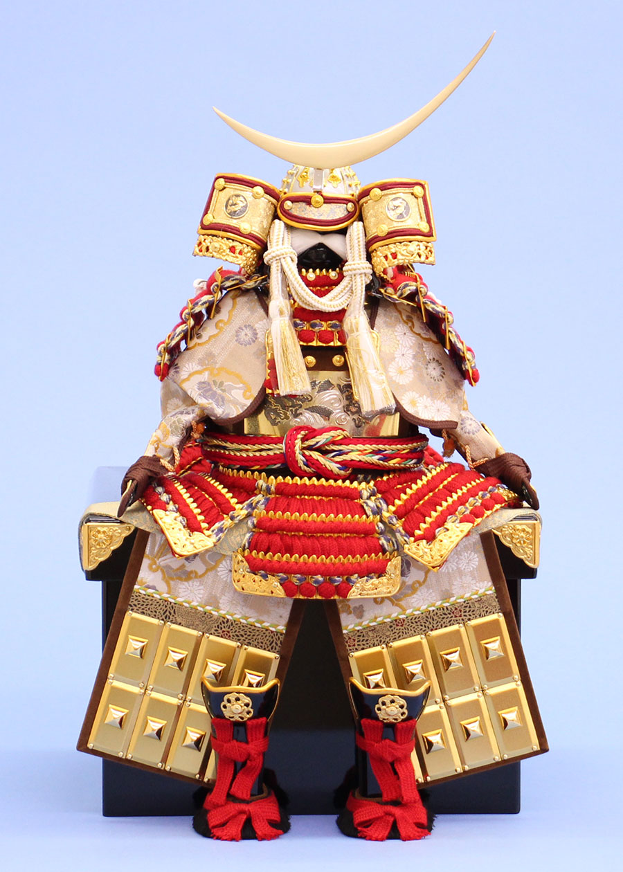 五月人形 単品鎧 高さ 44cm 皇宸作 3号白銀の伊達鎧