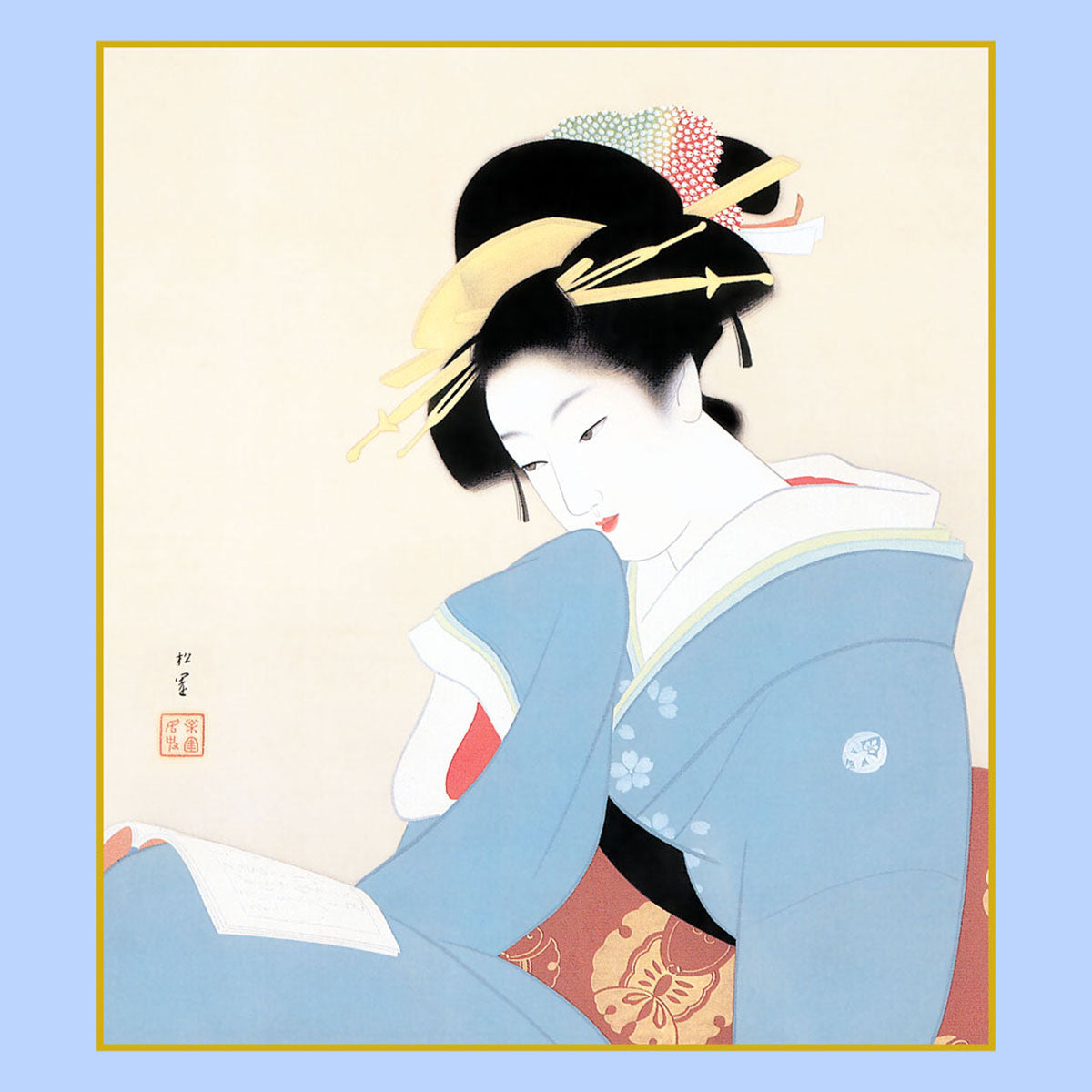 模写複製画色紙　松園名画選　つれづれ