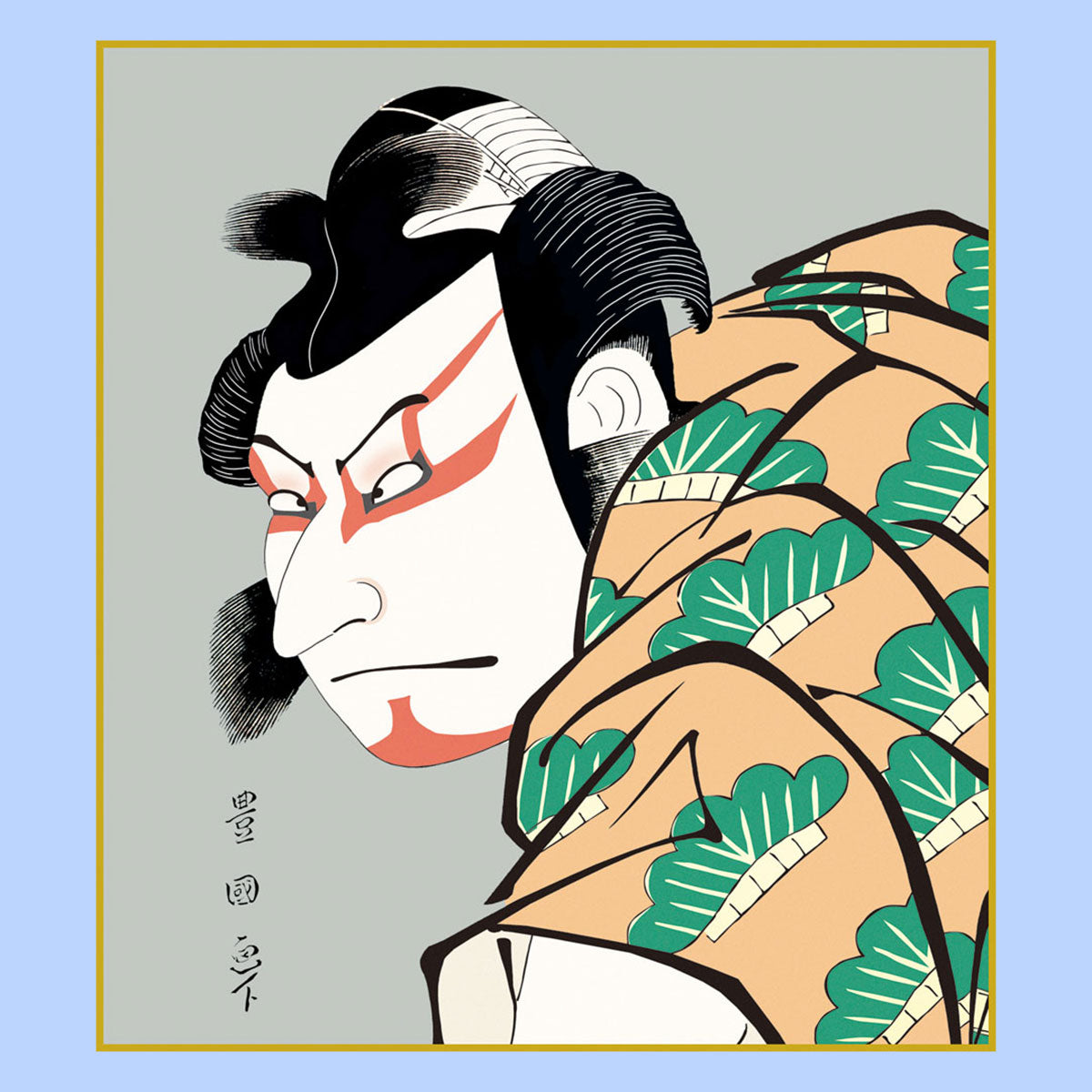 浮世絵色紙　豊国　中村仲蔵の松王丸