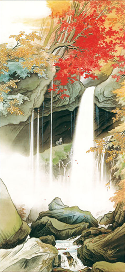 Gyokudo Kawai «Cascade d'Urami à Nikko (Nikko Urami no Taki) » - Mini Kakemono | Reproduction d'Art