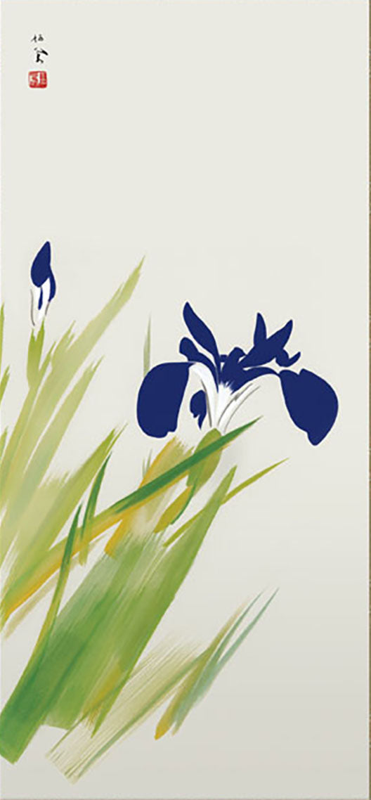 Takeuchi Seihō "Iris" Mini Hanging Scroll | Masterpiece Art Print