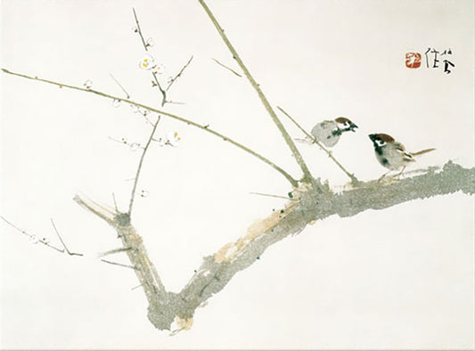 Takeuchi Seihō "Baien (Plum Garden)" Mini Hanging Scroll | Masterpiece Art Print