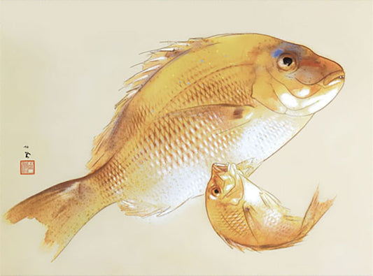 竹内栖凤《海幸》微型挂轴｜名画复制画・日式雅致装饰