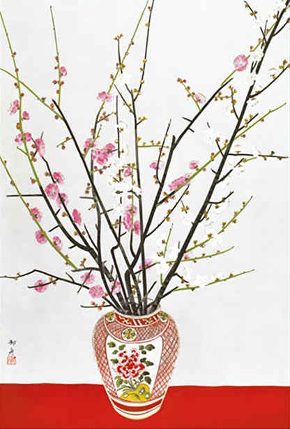 速水御舟《瓶梅图（瓶中梅花）》微型挂轴｜名画复制画・日式雅致装饰