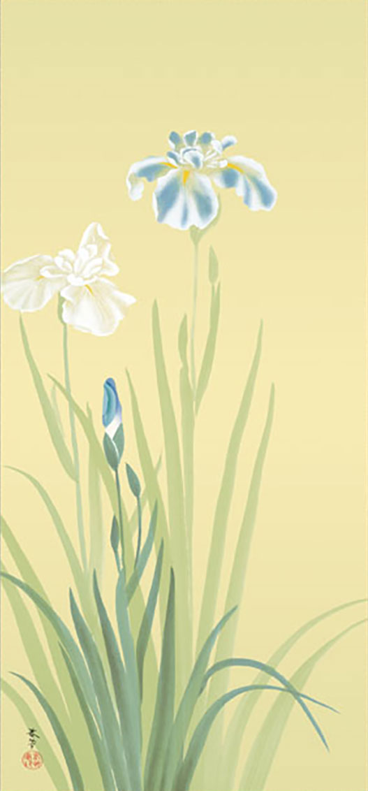 Hishida Shunsō «Hana Ayame (Fleurs d’iris)» - Mini Kakemono | Reproduction d'Art