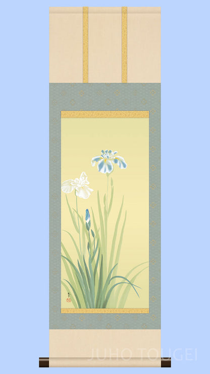 Hishida Shunsō «Hana Ayame (Fleurs d’iris)» - Mini Kakemono | Reproduction d'Art