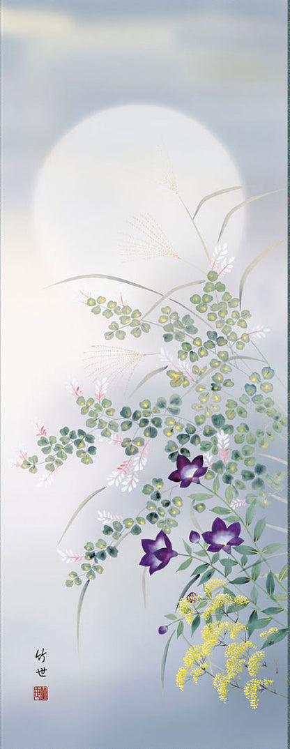 花鸟画挂轴，四季，秋季，田村武代