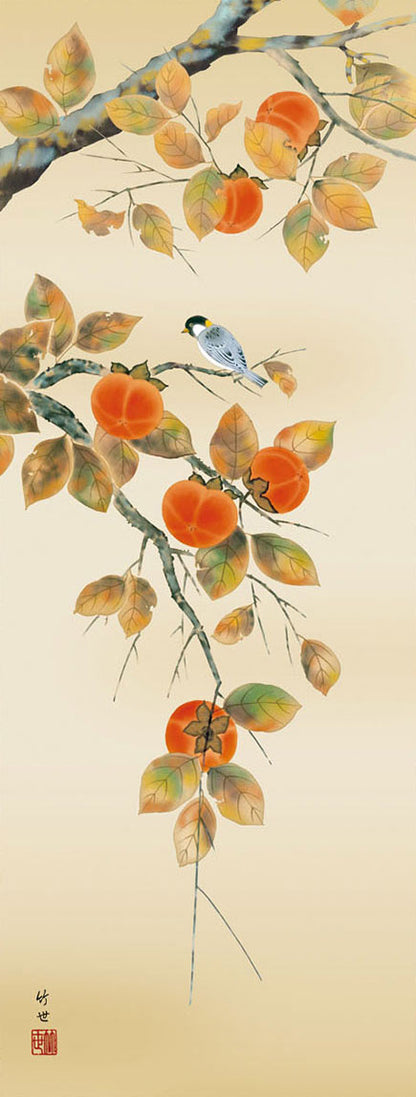 田村武代鸟花画挂轴