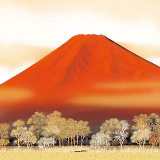 Landscape Painting Hanging Scroll – Red Mount Fuji by Itō Keizan