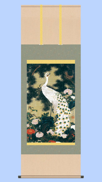 名画複製画　伊東若冲　老松孔雀図