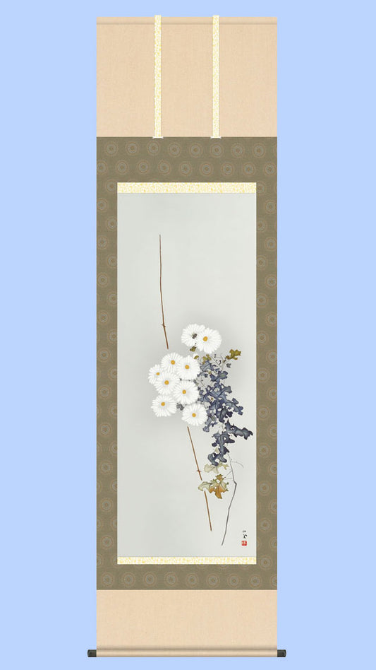 名画複製画　竹内栖鳳　白菊