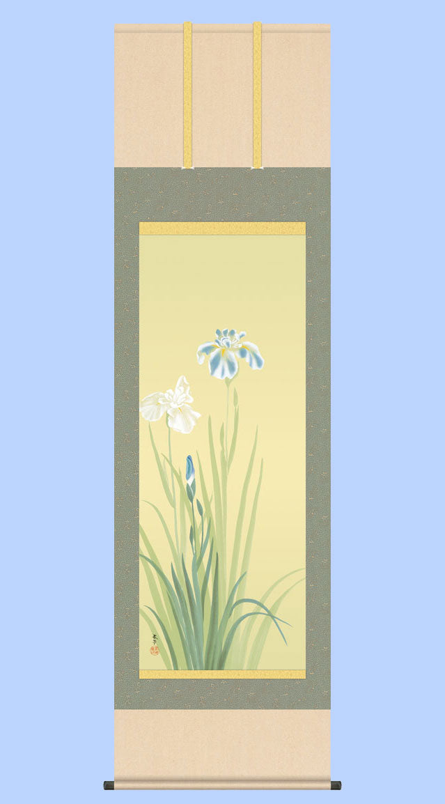 名画複製画　菱田春草　花あやめ