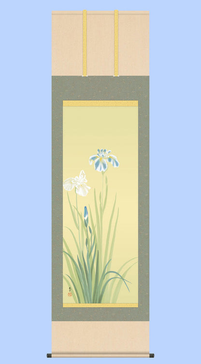 名画複製画　菱田春草　花あやめ