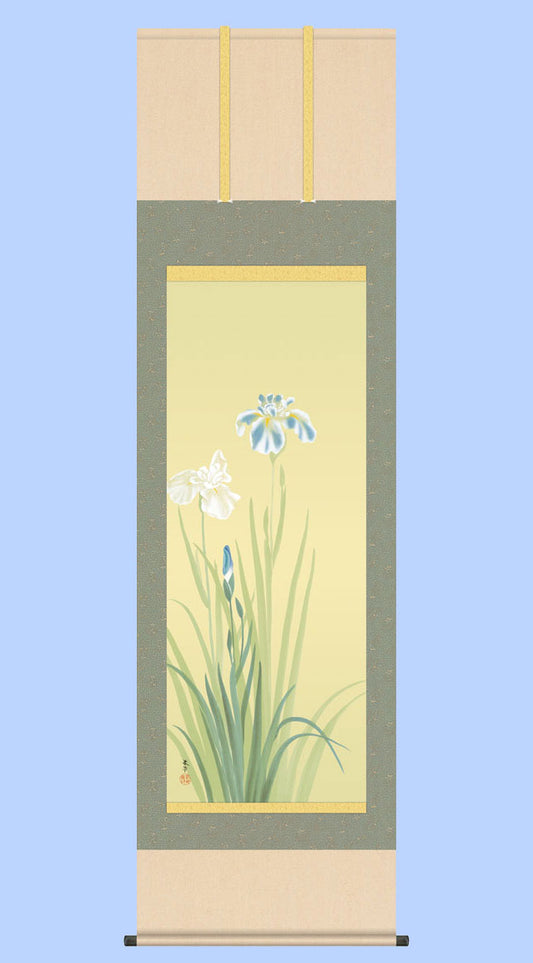 名画複製画　菱田春草　花あやめ