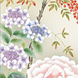 花鸟画挂轴 - 西尾香悦的四季花卉