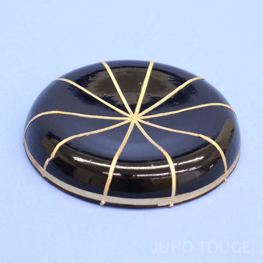 人形用 塗笠 黒金（直径約7.3cm）
