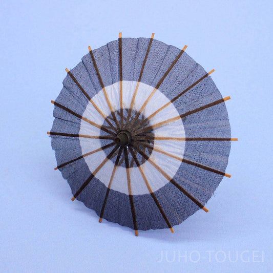 人形用 ミニ和傘 黒白（全長約10cm）