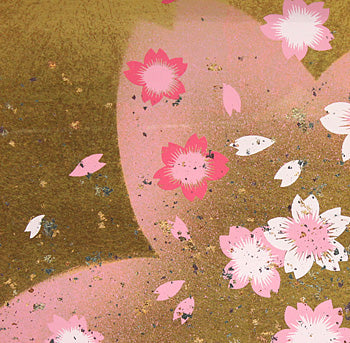 雛人形ケース飾り 二人 小三五親王 紗季　ケースバック柄