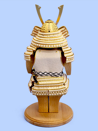 五月人形 単品鎧 高さ 33cm 雄山作 タンゴ侍 白之新