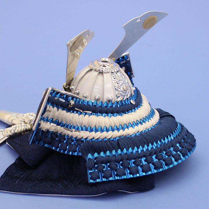 五月人偶 单个兜 高度13厘米 由行舟制作 3号 紫色和海军蓝兜 无柜子