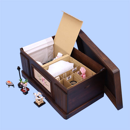 雛人形収納飾り 三五二人 ダークブラウン　収納箱