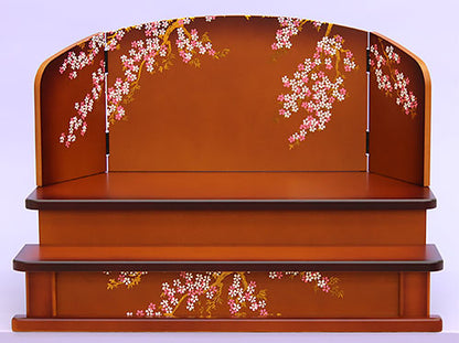 雛道具 幅 50cm二段台屏風セット 家具調小桜