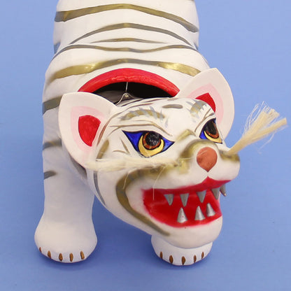 Paper Mache Tiger - Lucky White Tiger (Small)