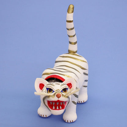 Paper Mache Tiger - Lucky White Tiger (Small)
