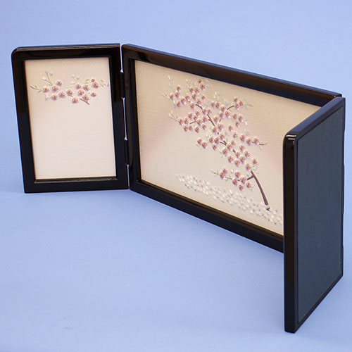 ensemble complet de poupée Hina et paravent de rangement, largeur 60 cm, n° 20, noir, Tame-Nuri Harunaga