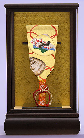 豆羽子板 手書き貝合わせ ケース飾り