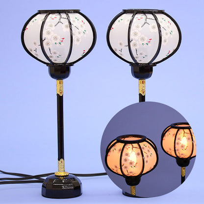 Lanterne poupée Hina (en boise) Cordon lumineux attaché 31 cm Lanterne chrysanthème Yoshino moyenne