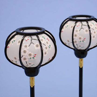 Lanterne poupée Hina (en boise) Cordon lumineux attaché 31 cm Lanterne chrysanthème Yoshino moyenne