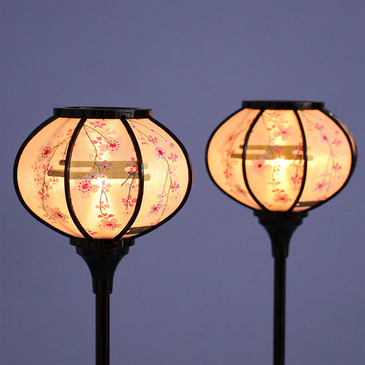 雛人形ぼんぼり  （樹脂製）コード付き29cm平成1号　暗所点灯