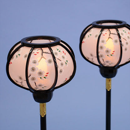 Lanterne poupée Hina (en boise) Cordon lumineux attaché 31 cm Lanterne chrysanthème Yoshino moyenne
